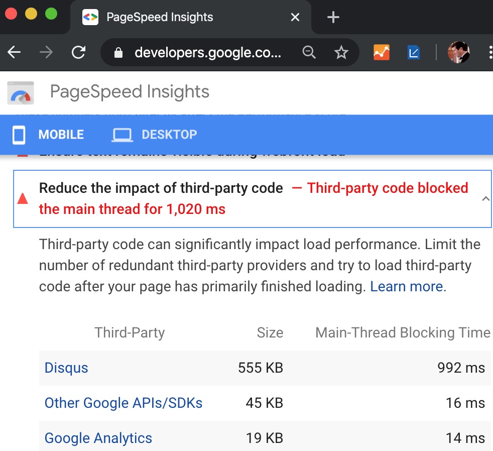 Disqus Impacting Load Performance